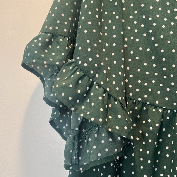 SHEIN Green Polka Dot Dress size medium. - Picture 5 of 9